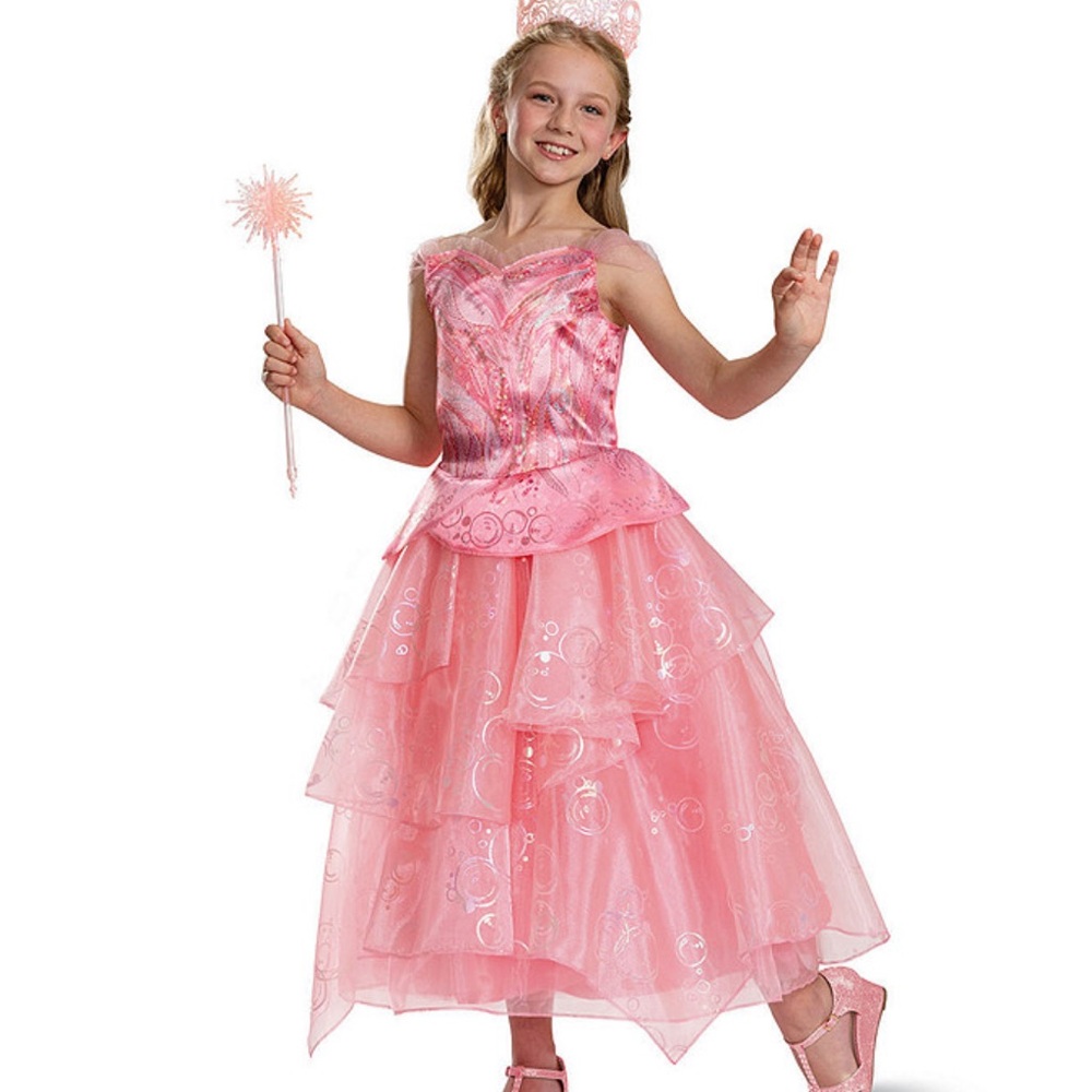 Disguise wicked Glinda Deluxe child costume. NWT various sizes. (X)